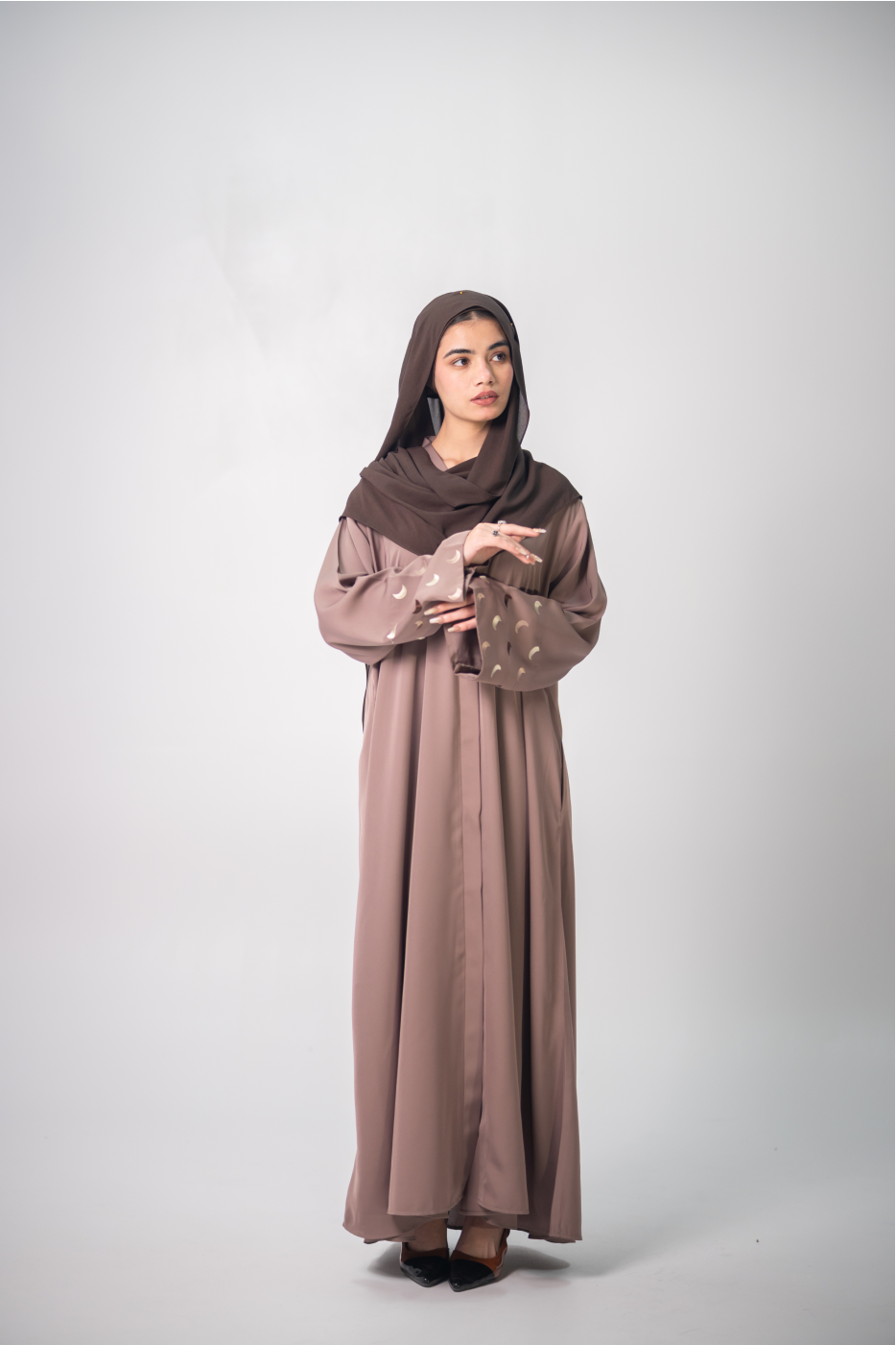 Topkapi Crescent Taupe Abaya