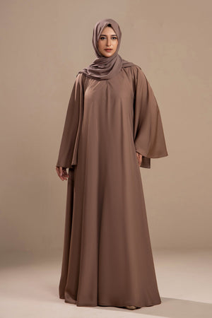 Beige - Umbrella Abaya - Malbus