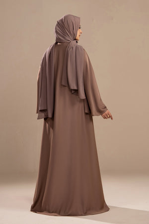 Beige - Umbrella Abaya - Malbus
