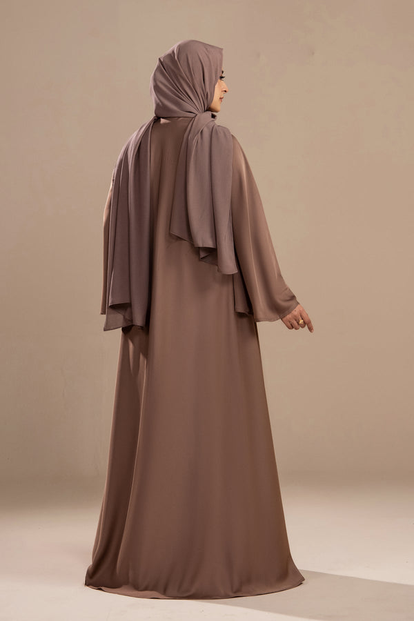 Beige - Umbrella Abaya - Malbus