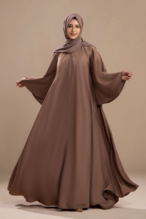 Beige - Umbrella Abaya - Malbus