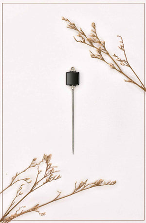 Black Crystal Hijab Pin