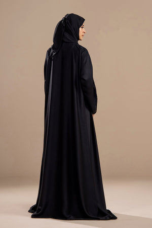 Black - Front Open Abaya - Malbus