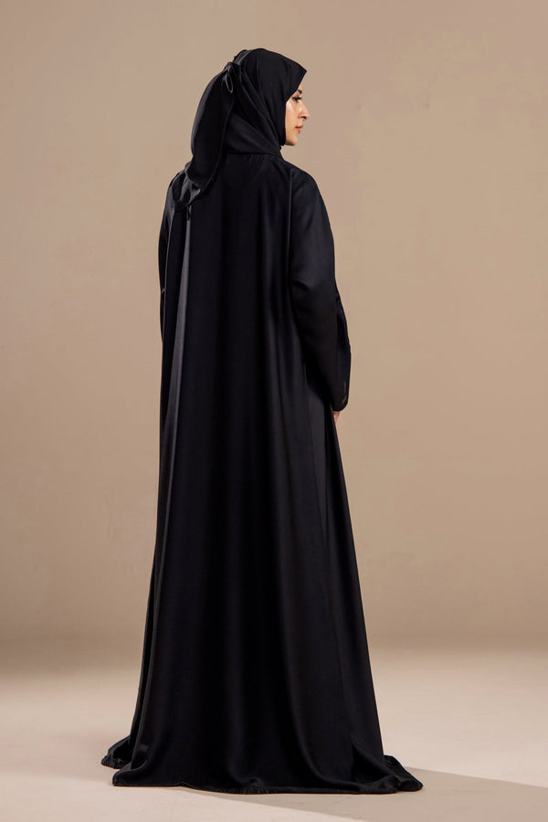 Black - Front Open Abaya - Malbus