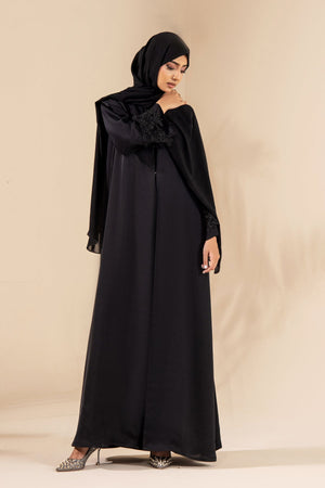 Black Stone Lace Abaya - Malbus