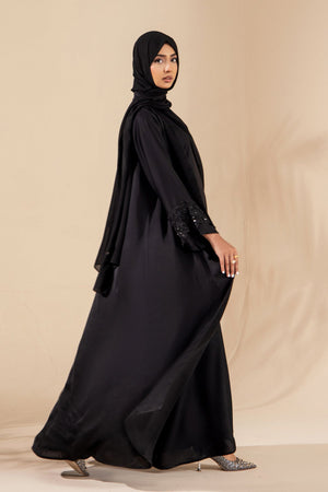 Black Stone Lace Abaya - Malbus