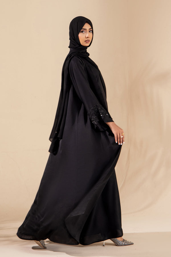 Black Stone Lace Abaya - Malbus
