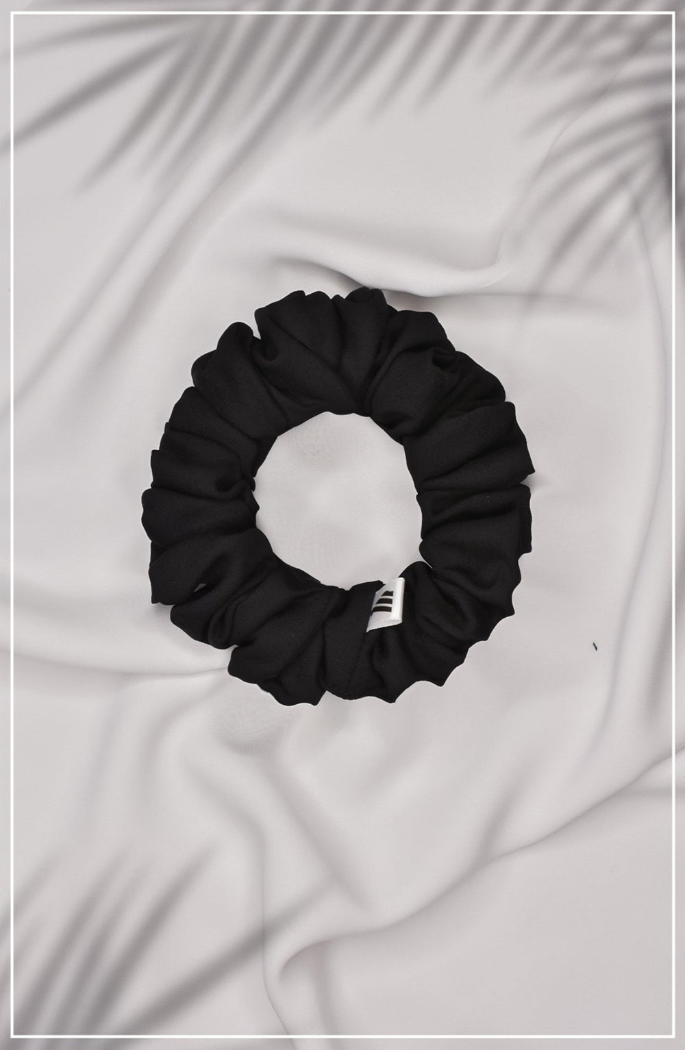 Black Textured Scrunchie - Malbus