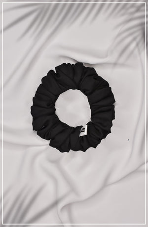 Black Textured Scrunchie