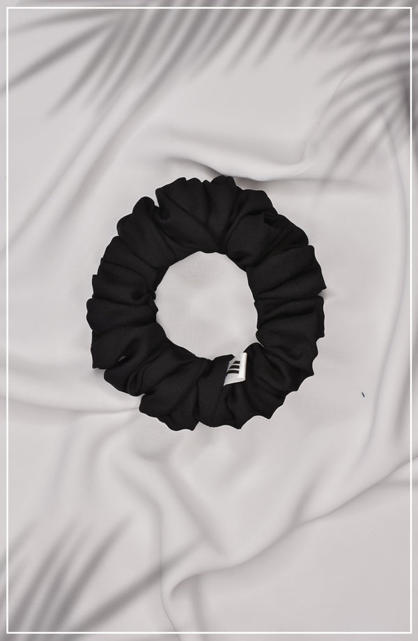 Black Textured Scrunchie