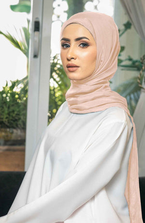 Butter Peach Silk Hijab - Malbus