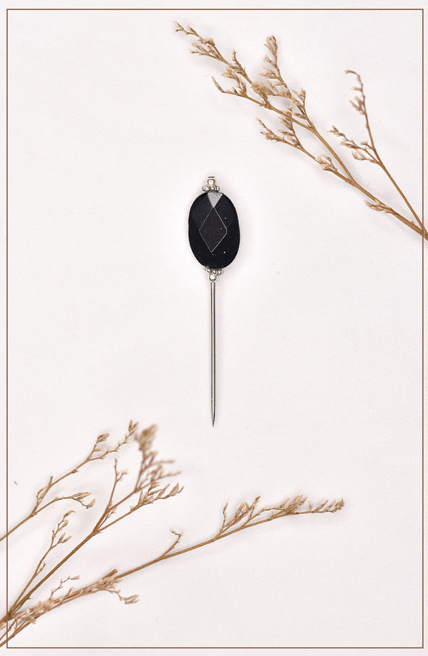 Charcoal Crystal Hijab Pin