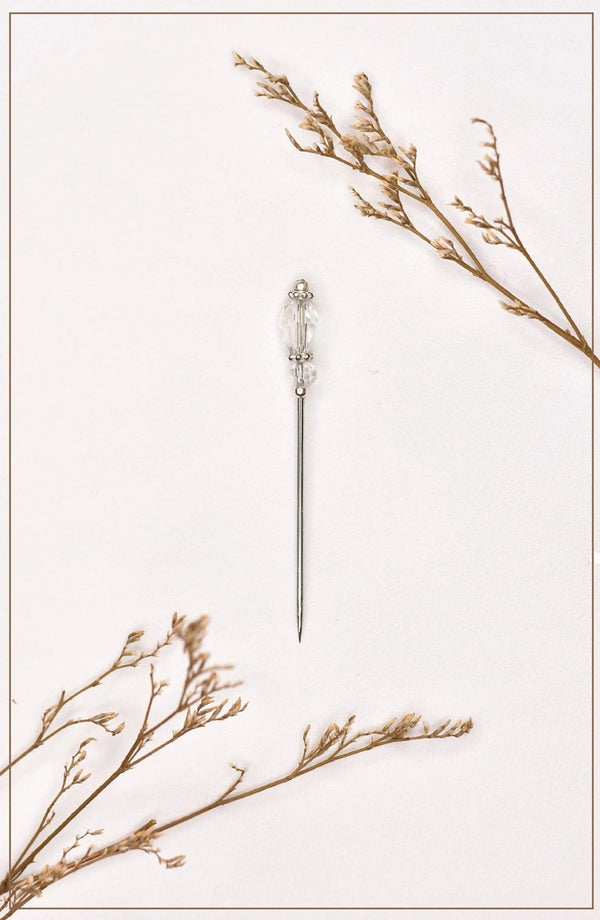 Grey Crystal Hijab Pin - Malbus