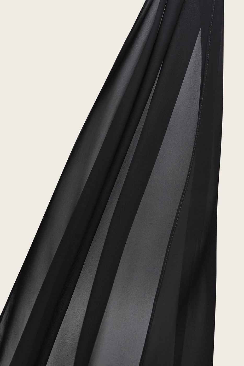 Hijab en mousseline de soie de luxe - Noir
