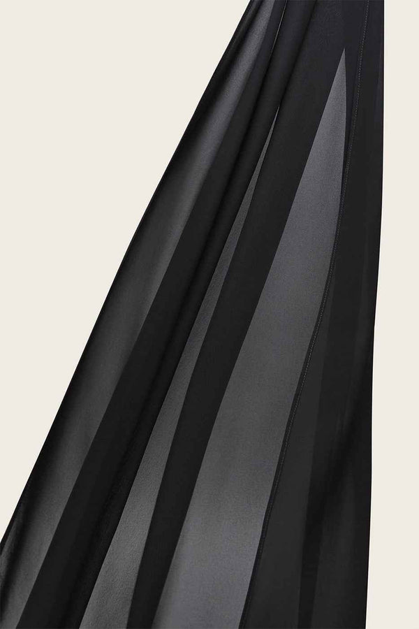 Luxe Chiffon Hijab - Black - Malbus