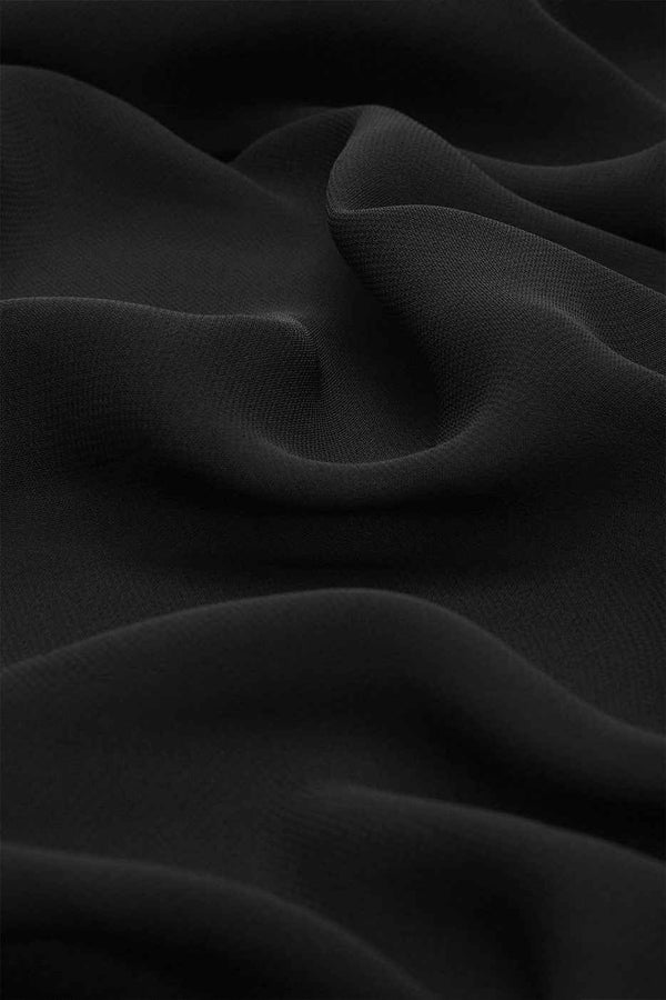 Luxe Chiffon Hijab - Black - Malbus