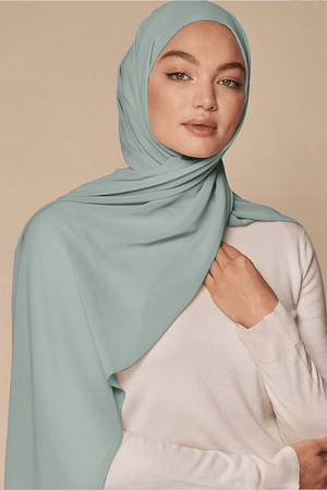 Luxe Chiffon Hijab - Mint - Malbus