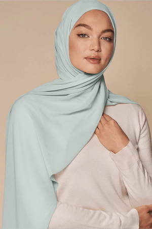 Luxe Chiffon Hijab - Misty Blue - Malbus