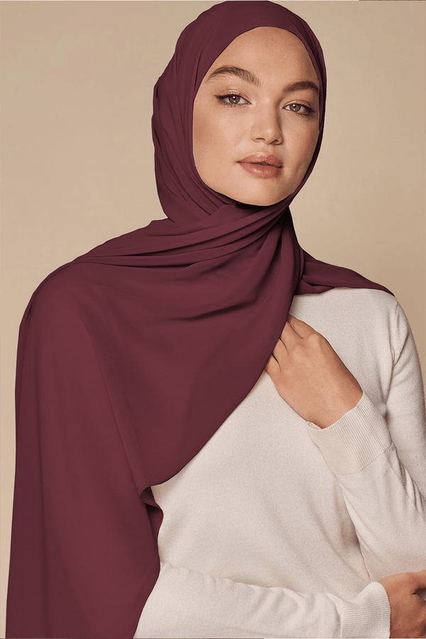 Luxe Chiffon Hijab - Mulberry - Malbus