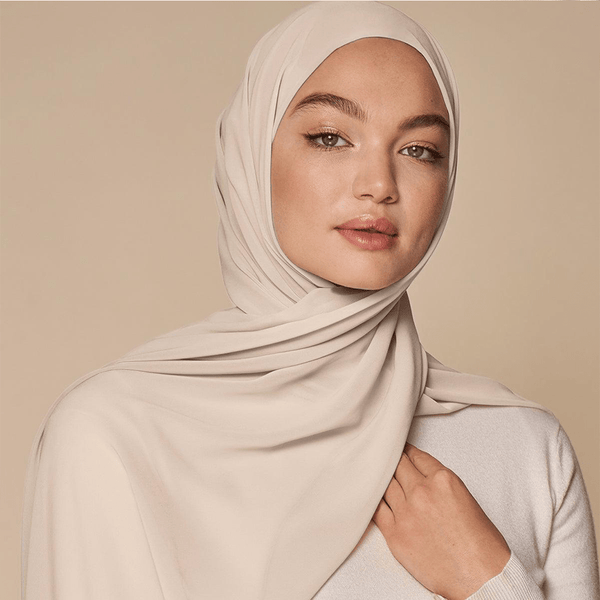 Luxe Chiffon Hijab - Pearl - Malbus