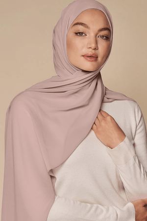 Luxe Chiffon Hijab - Powder Pink - Malbus