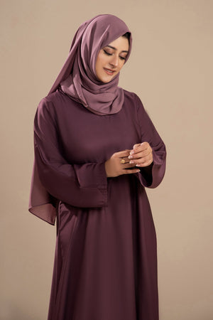 Mauve - Front Close Abaya - Malbus