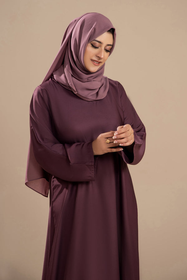 Mauve - Front Close Abaya - Malbus
