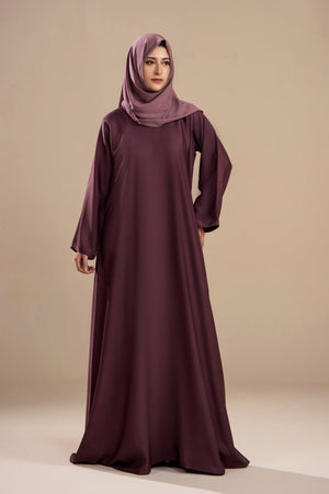 Mauve - Front Close Abaya - Malbus