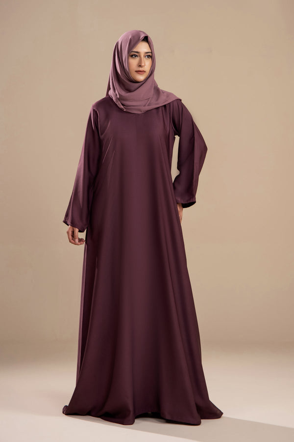 Mauve - Front Close Abaya - Malbus