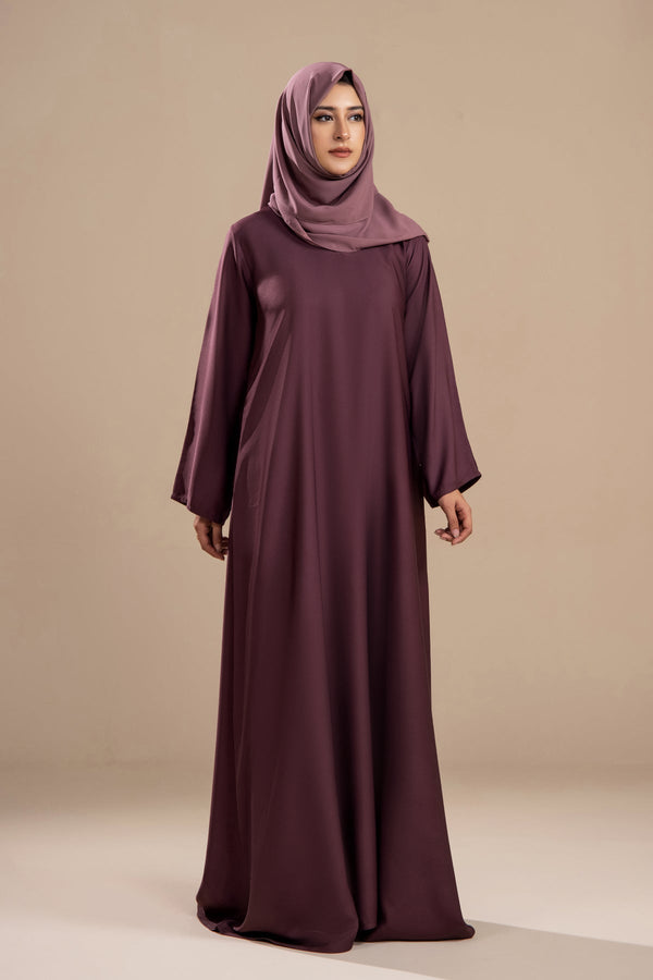 Mauve - Front Close Abaya - Malbus