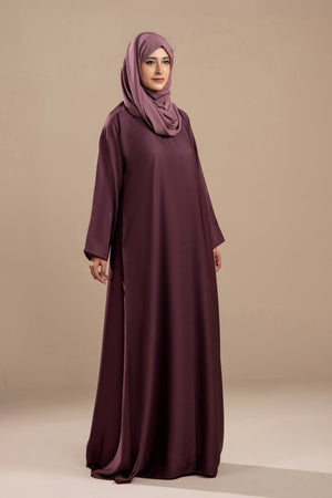 Mauve - Front Open Abaya - Malbus