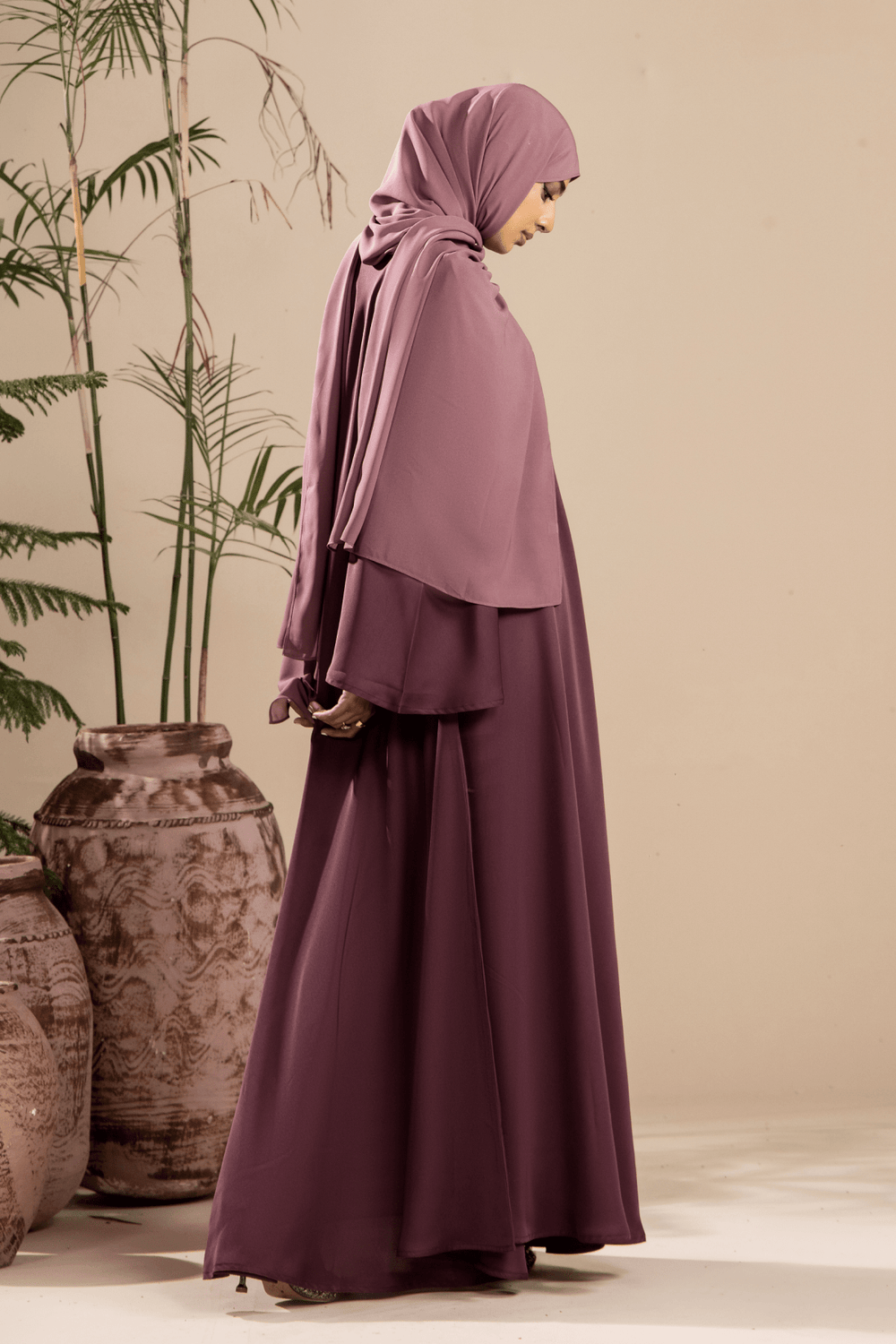 Mauve Umbrella Abaya - Malbus