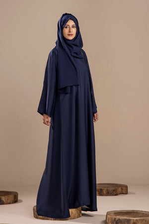 Navy Blue - Front Close Abaya - Malbus
