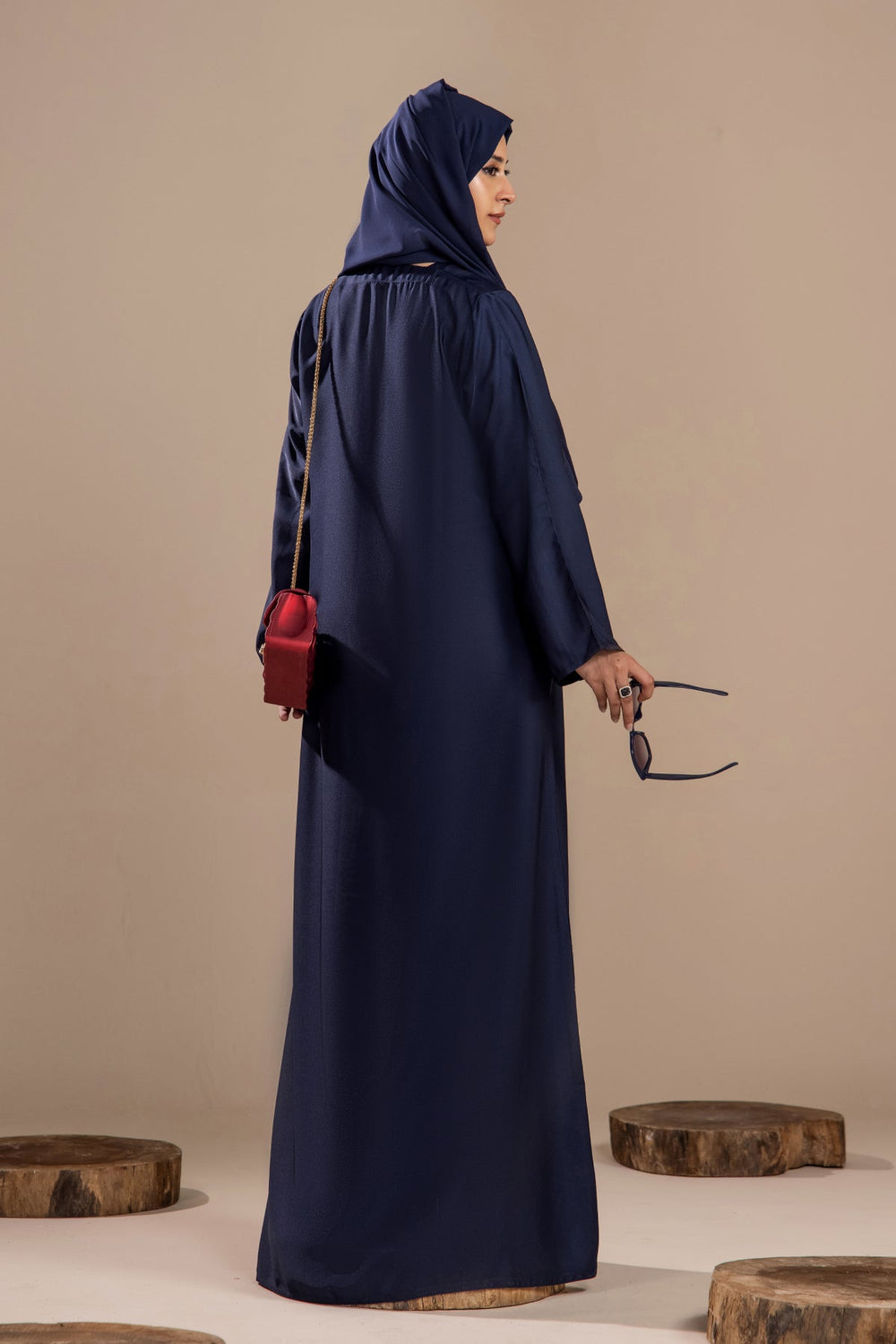 Navy Blue - Front Close Abaya - Malbus