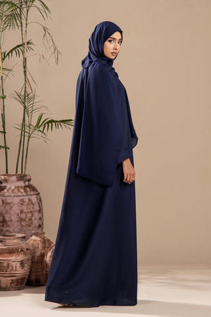 Navy Blue - Front Open Abaya - Malbus