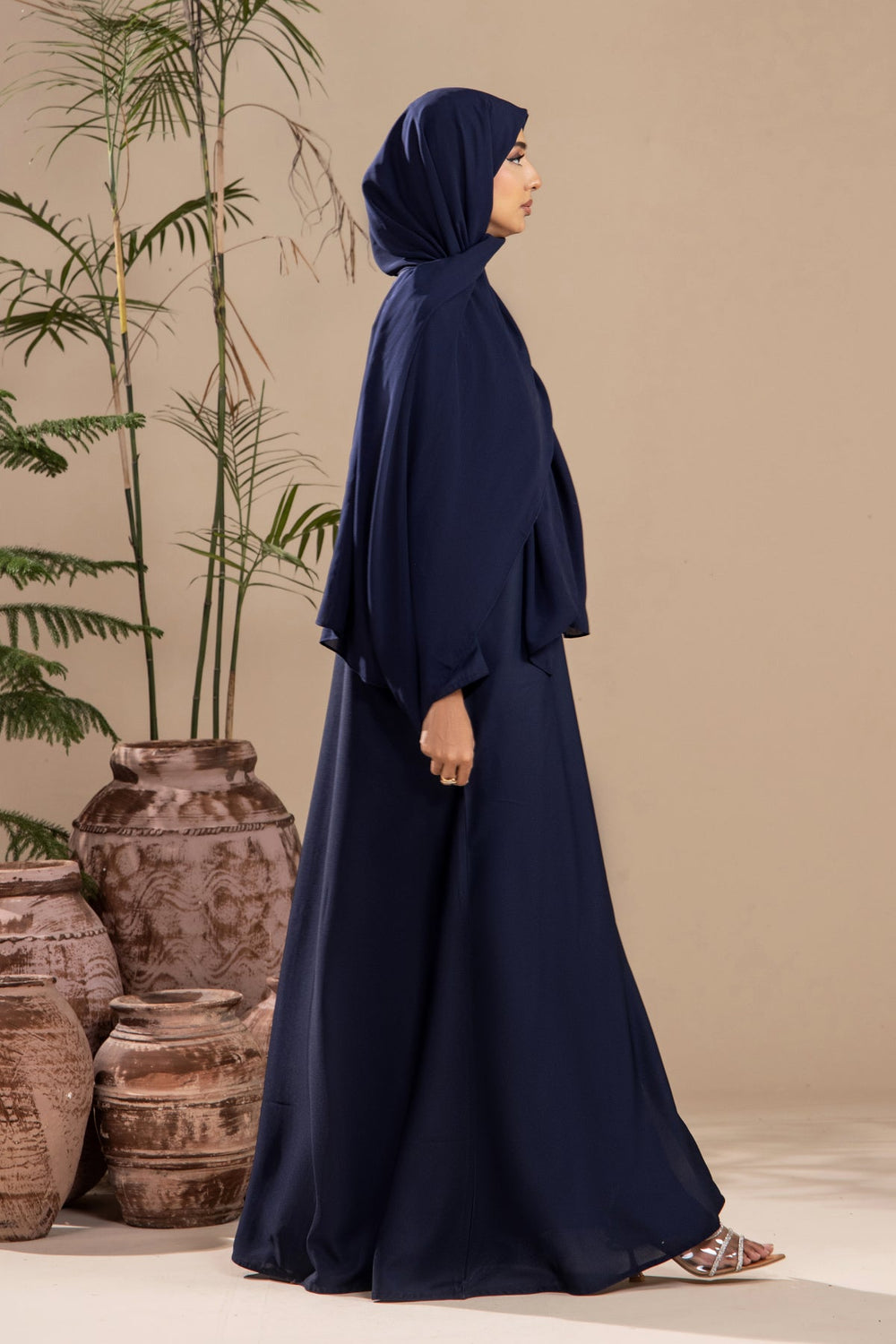 Navy Blue - Front Open Abaya - Malbus