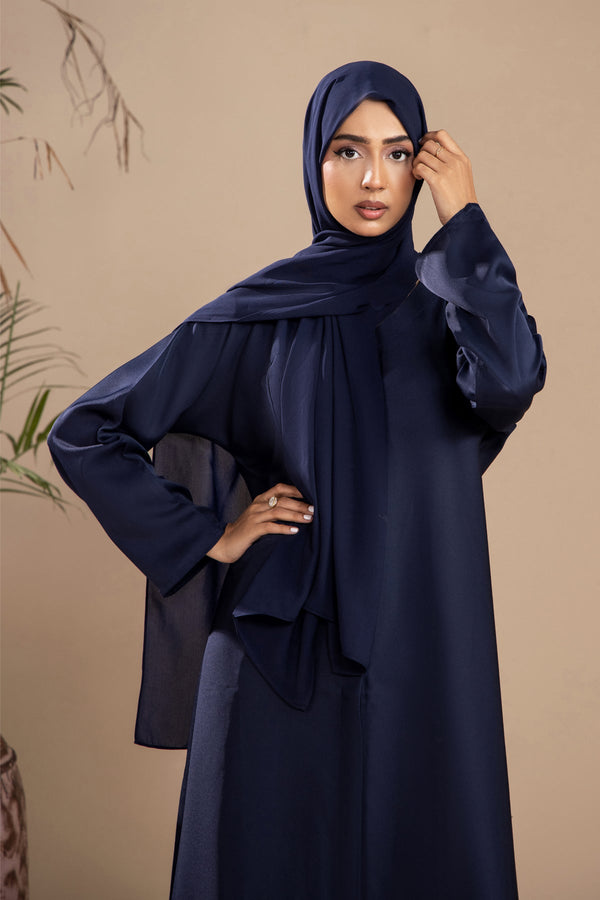 Navy Blue - Front Open Abaya - Malbus