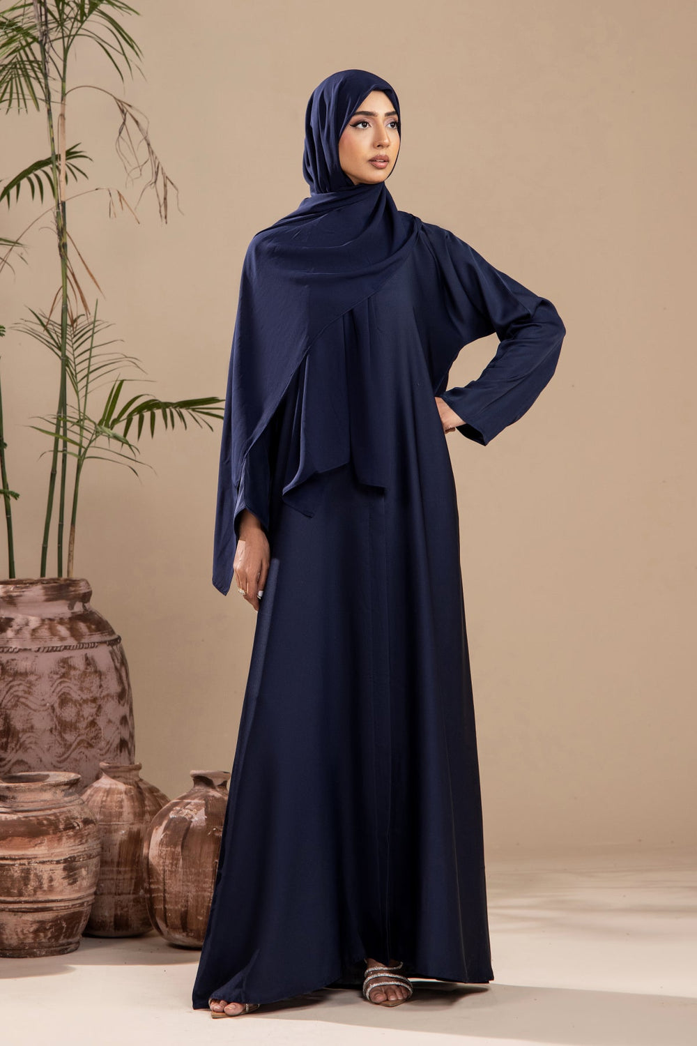 Navy Blue - Front Open Abaya - Malbus