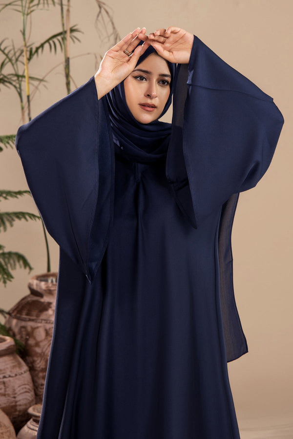 Navy Blue - Umbrella Abaya - Malbus