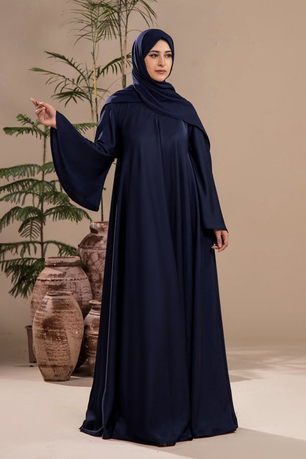 Navy Blue - Umbrella Abaya - Malbus
