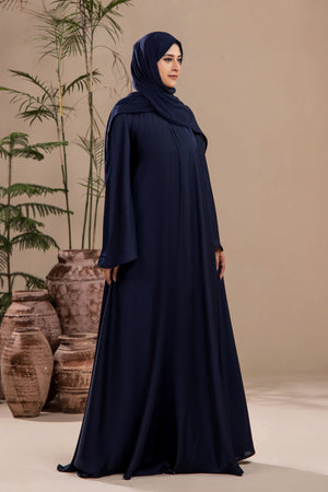 Navy Blue - Umbrella Abaya - Malbus