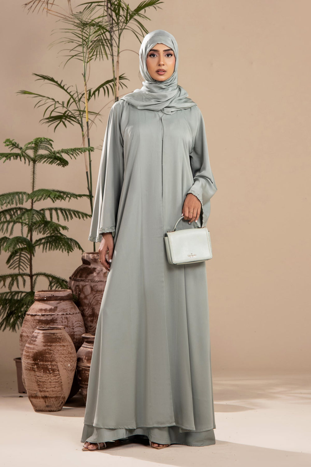 Pistachio Flared Sleeve Kimono - Malbus