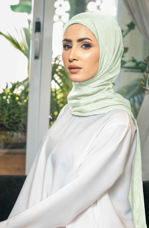 Pistachio Silk Hijab - Malbus