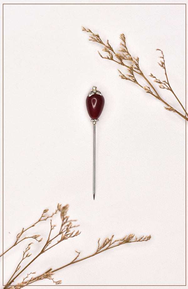 Plum Crystal Hijab Pin