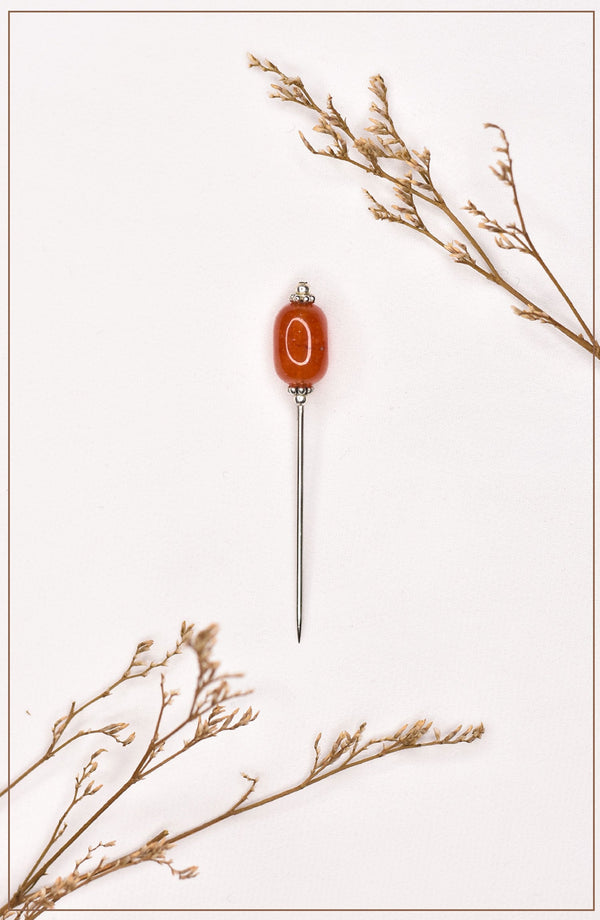 Rust Crystal Hijab Pin