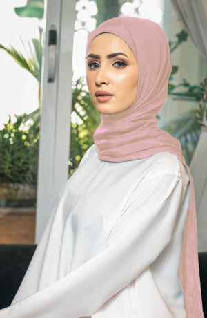 Tea Pink Silk Hijab - Malbus