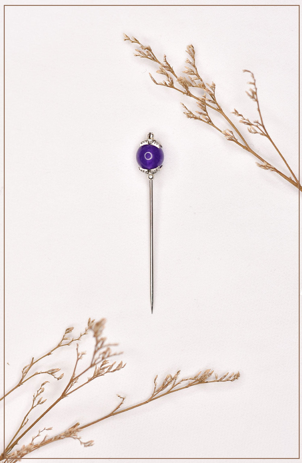 Violet Crystal Hijab Pin