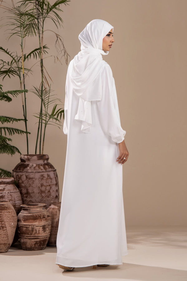White - Casual Abaya - Malbus