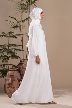 White - Casual Abaya - Malbus