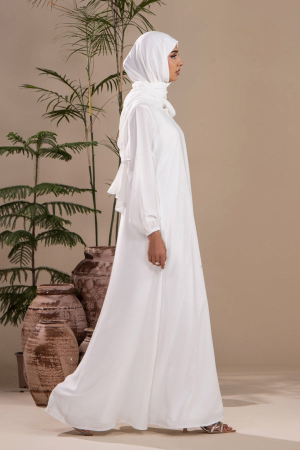 White - Casual Abaya - Malbus